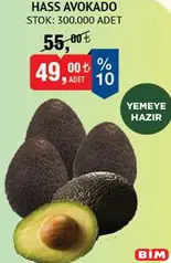 HASS AVOKADO YEMEYE HAZIR ADET fiyat ve kampanya bilgisi